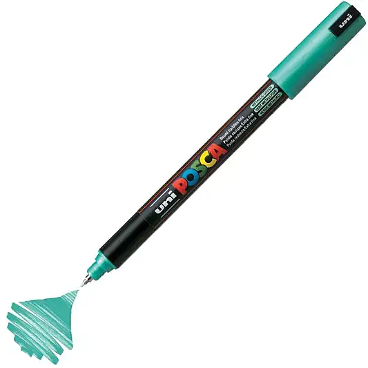 Uniball Posca 1M Markör 0.7 mm Metalik Yeşil - 2