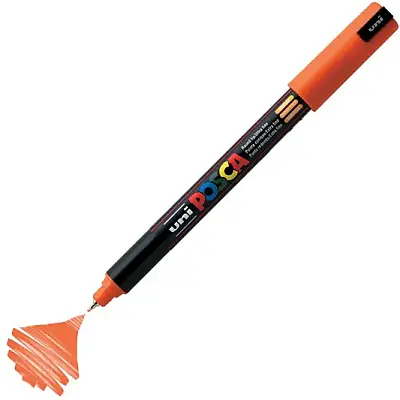 Uniball Posca 1M Markör 0.7 mm Turuncu - 1