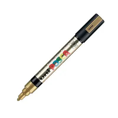 Uniball Posca 5M Markör 2.5 mm Altın - 1
