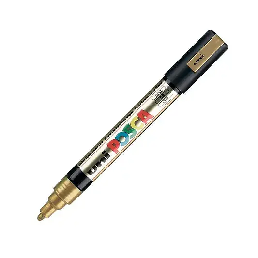 Uniball Posca 5M Markör 2.5 mm Altın - 2