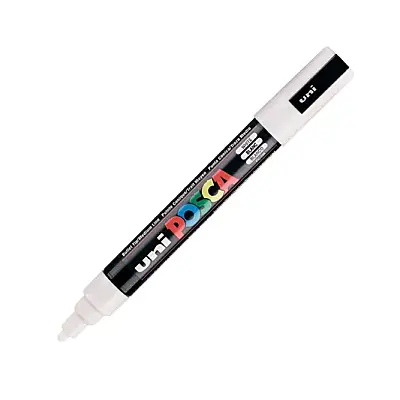 Uniball Posca 5M Markör 2.5 mm Beyaz - 1