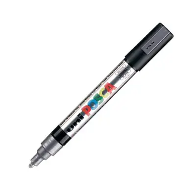 Uniball Posca 5M Markör 2.5 mm Gümüş - Uniball (1)