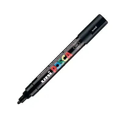 Uniball Posca 5M Markör 2.5 mm Siyah - Uniball (1)