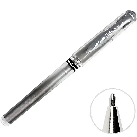 Uniball UM-153 Signo İmza Kalemi 1.0 mm Gümüş - 4