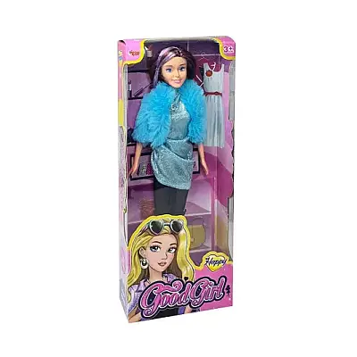 Vardem Kutulu 29 cm Parlak Drape Elbiseli Bebek - 1