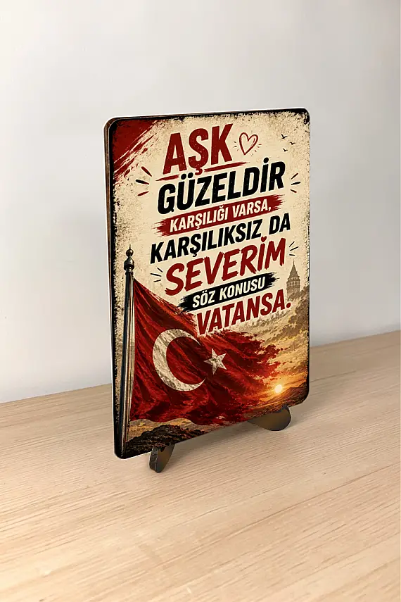 Vatan Sevgisi MiniDekor Magnet Ayaklı 9×13,5 cm - 1