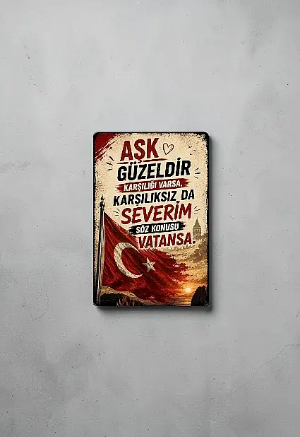 Vatan Sevgisi MiniDekor Magnet Ayaklı 9×13,5 cm - 2