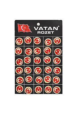 Vatan Türk Bayraklı Dipli Rozet - 1