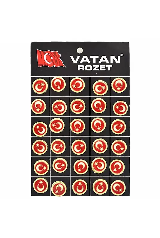 Vatan Türk Bayraklı Dipli Rozet - 2