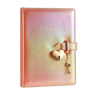 Victorias Journals Hush Hush Metalik Platinium Kalp Kilitli Çizgili 160 Yp 13x18 Cm Kutulu - Victorias Journals