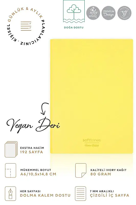 Victorias Journals Softtones Sarı Not Defteri A6 - 4
