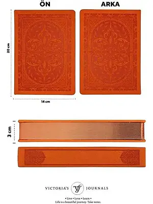 Victorias Journals Vintage Old Book Defter Çizgili 14x20 cm 160 Yp Turuncu - Victorias Journals (1)