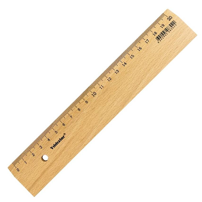 Yıldızlar Ahşap Cetvel 20 cm - 1